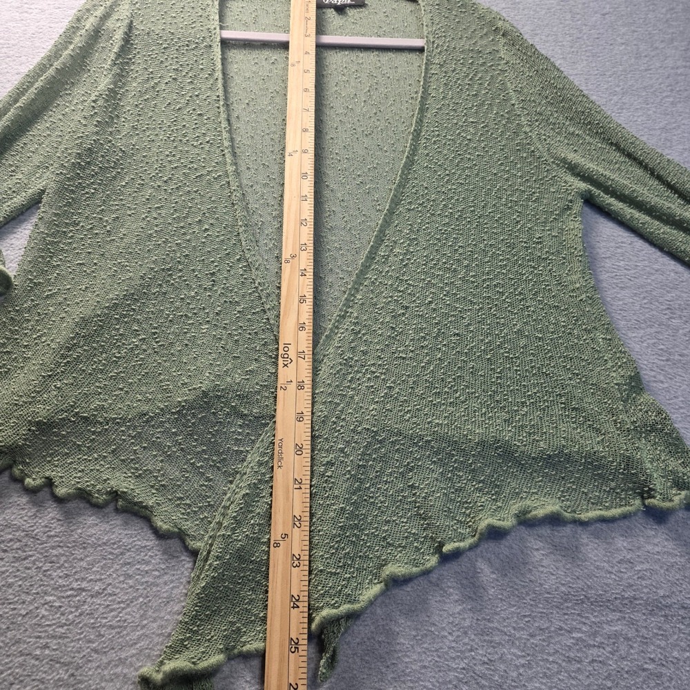 Papa Vancouver Sheer Cardigan Womens XL Sage Green Boho 3/4 Sleeve Open Knit - Picture 11 of 14